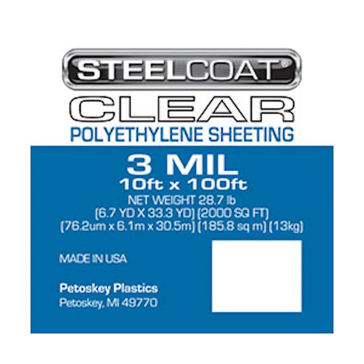 3 MIL Clear Plastic Sheeting - 10' X 100'