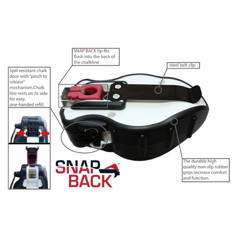 CE Tools Snap Back Chalk Line with Releasable Tip - Image 4