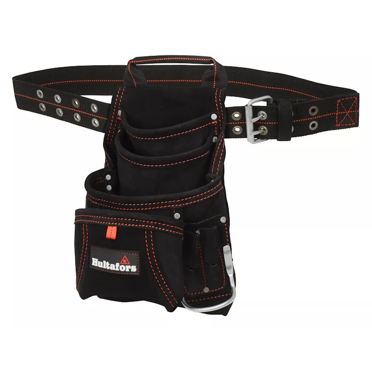 Hultafors 10 Pocket Suede Tool Pouch with Belt – Carpenter Nail and Tool Bag