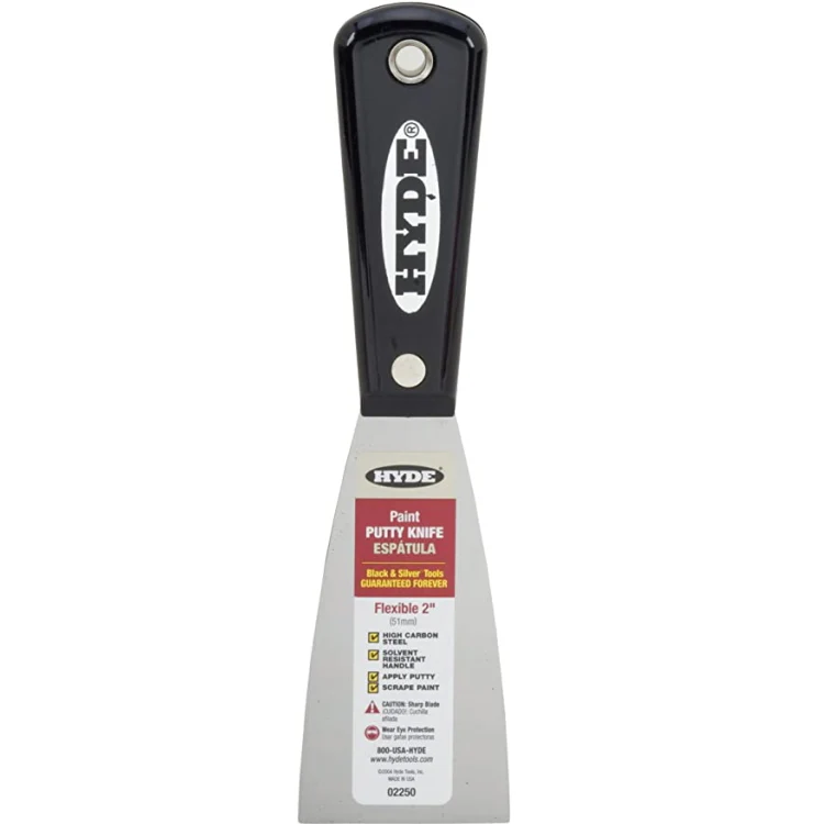 Hyde 02250 Black & Silver Flexible 2" Putty Knife - Image 2