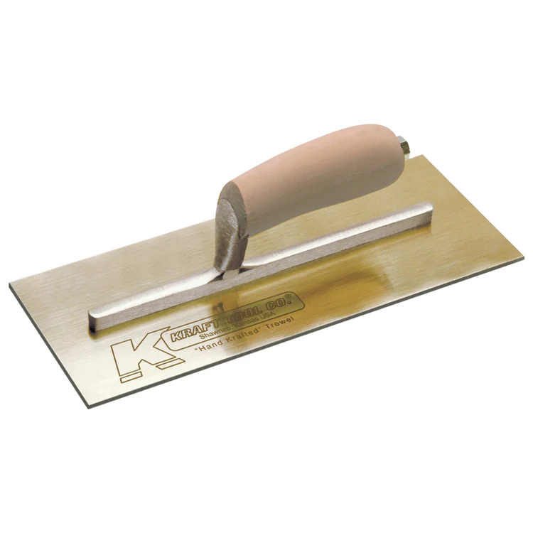 Kraft Tools 13 x 5 Golden Stainless Steel Trowel with Camel Back Wood Handle