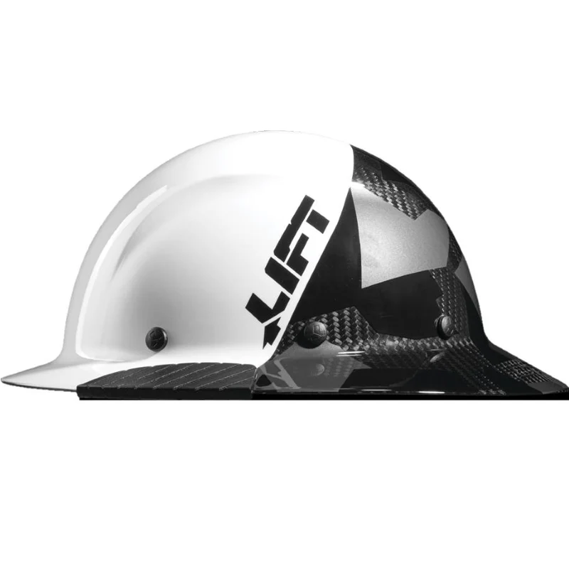Lift Safety Dax 50/50 Carbon Fiber Full Brim Hard Hat Black Camo-White HDF50C-20CK - Image 2