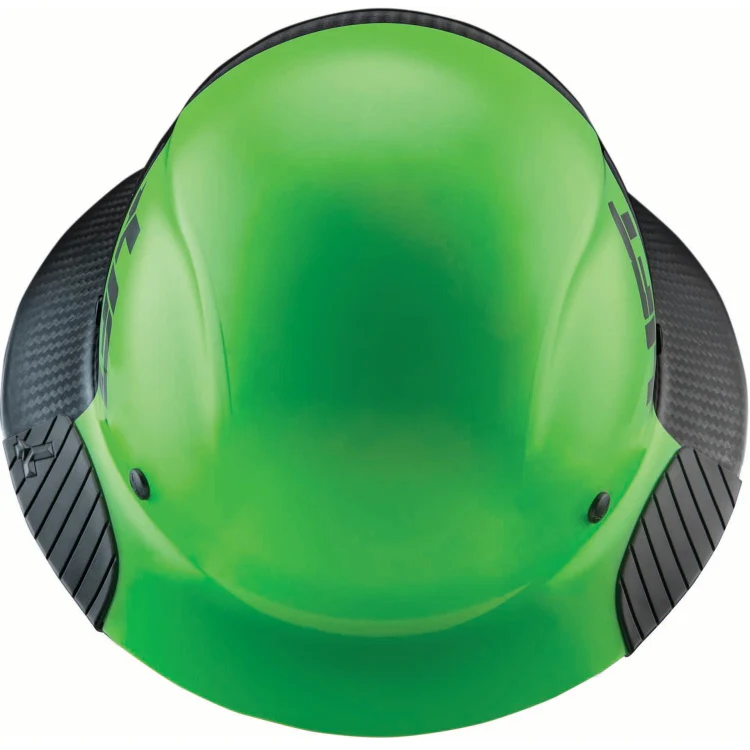 Lift Safety Dax 50/50 Carbon Fiber Full Brim Hard Hat Green-Black HDF50C-20GC - Image 3