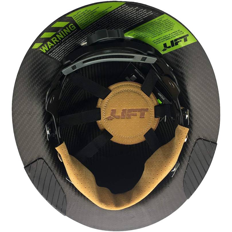Lift Safety HDFM-17KG Dax Carbon Fiber Full Brim Hard Hat- Matte Black - Image 4