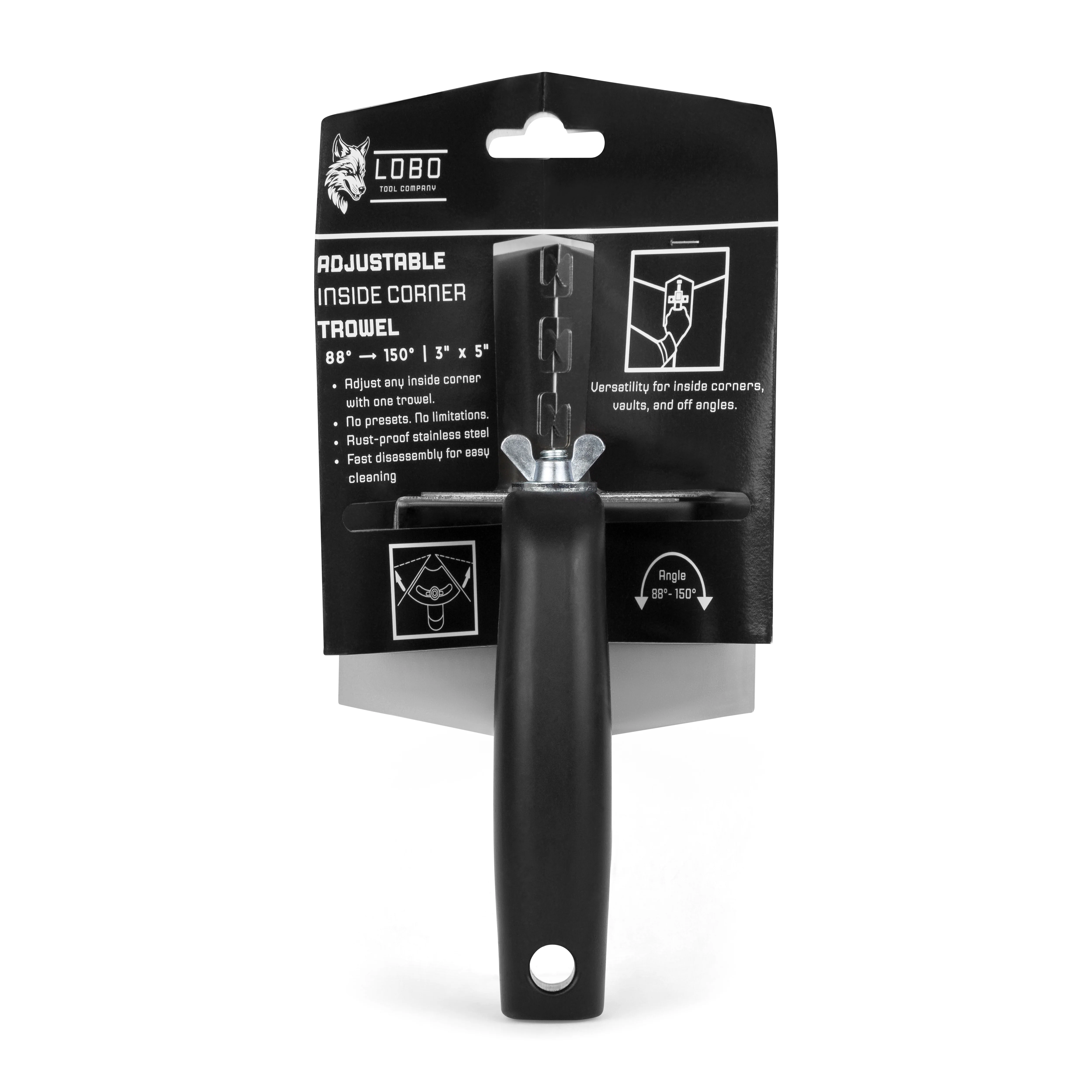 Lobo Tools Adjustable Drywall Inside Corner Trowel – 3" x 5" - Image 6