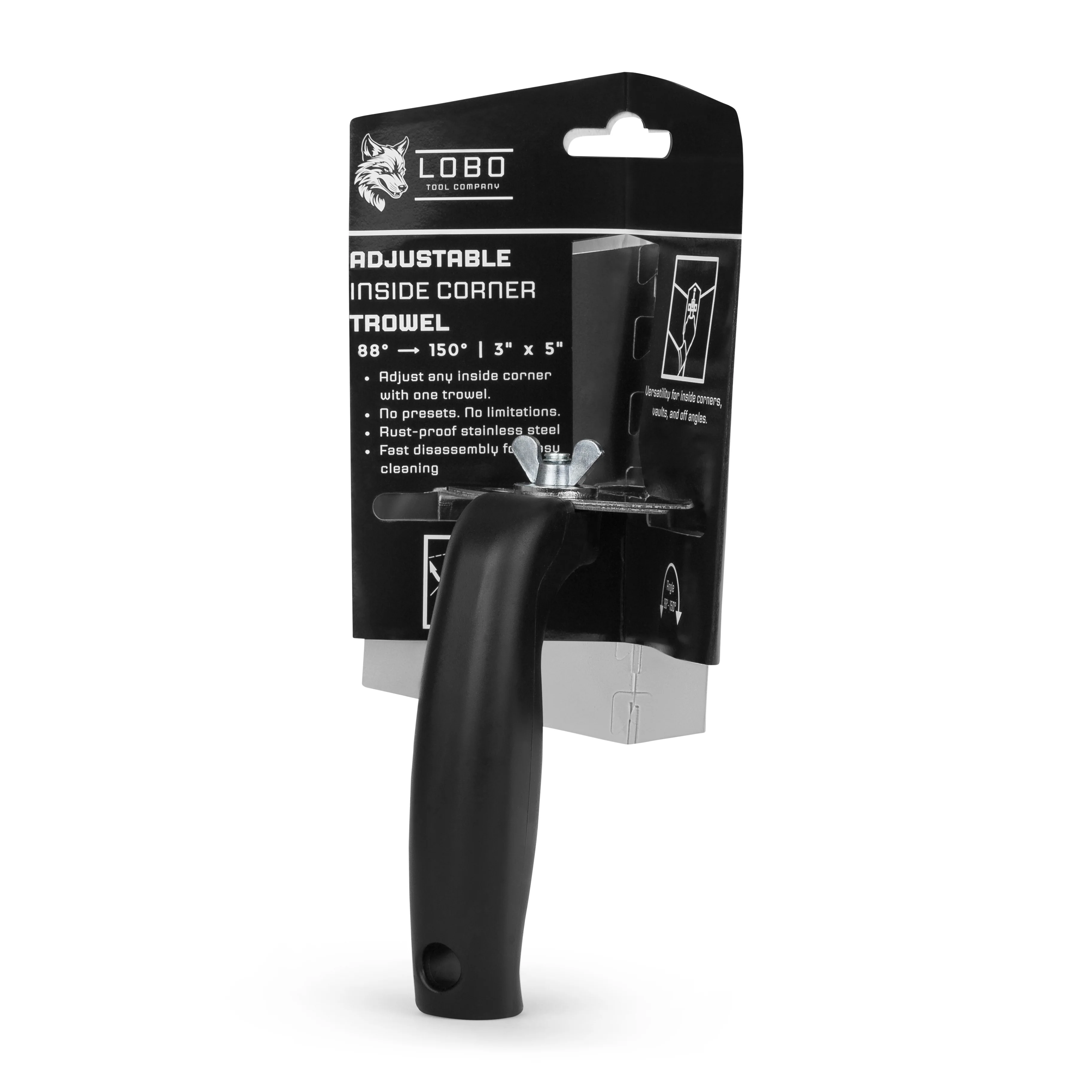 Lobo Tools Adjustable Drywall Inside Corner Trowel – 3" x 5" - Image 7