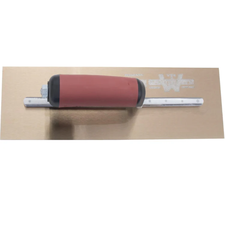 Marshalltown Golden Stainless Steel Finishing Trowel with DuraSoft Handle -14" X 5" - Image 3