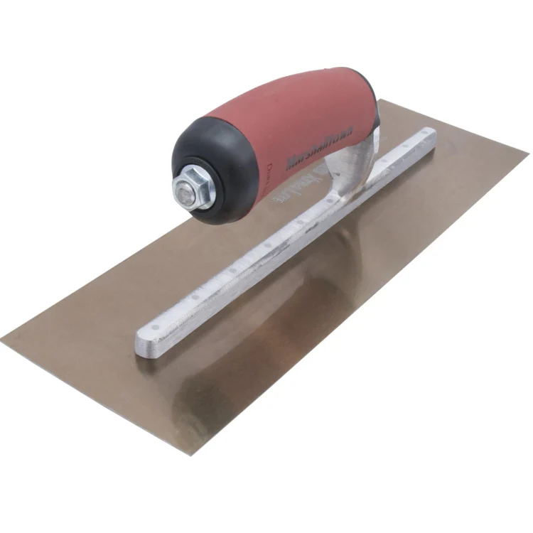Marshalltown Golden Stainless Steel Finishing Trowel with DuraSoft Handle -14" X 5" - Image 4