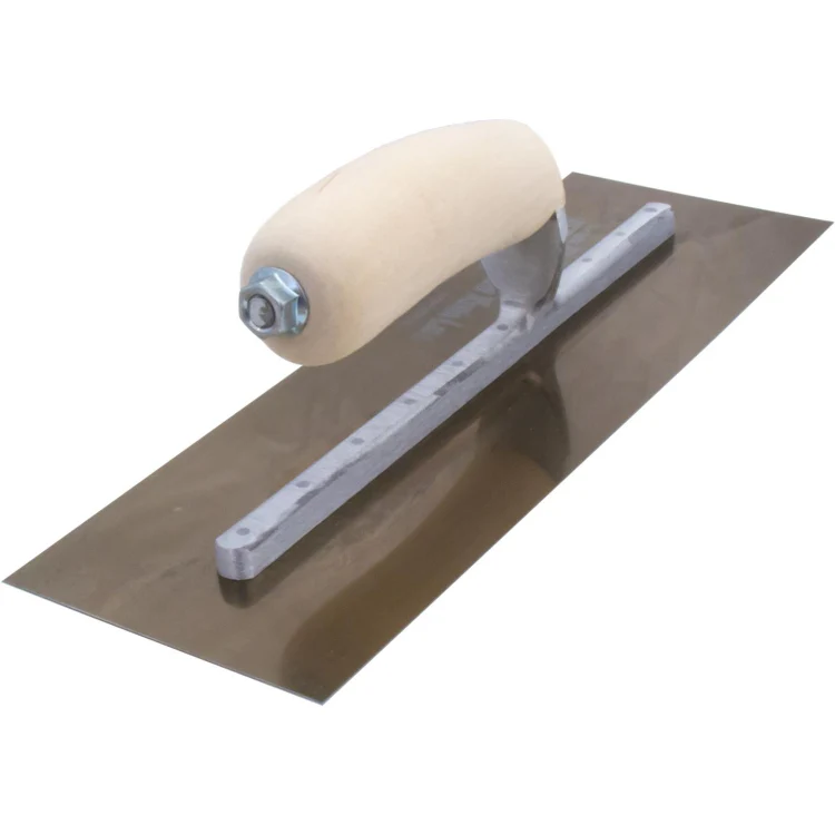 Marshalltown Golden Stainless Steel Finishing Trowel Wood Handle - 12" X 5" - Image 4