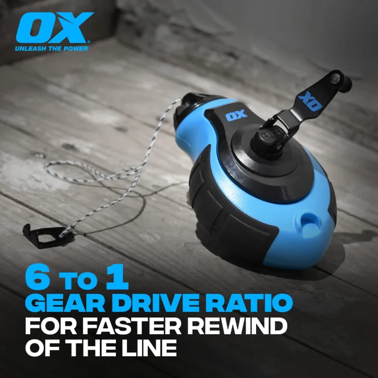 Ox Pro Heavy-Duty Thick Chalk Reel Line 100' 6-1 Ratio - Image 3