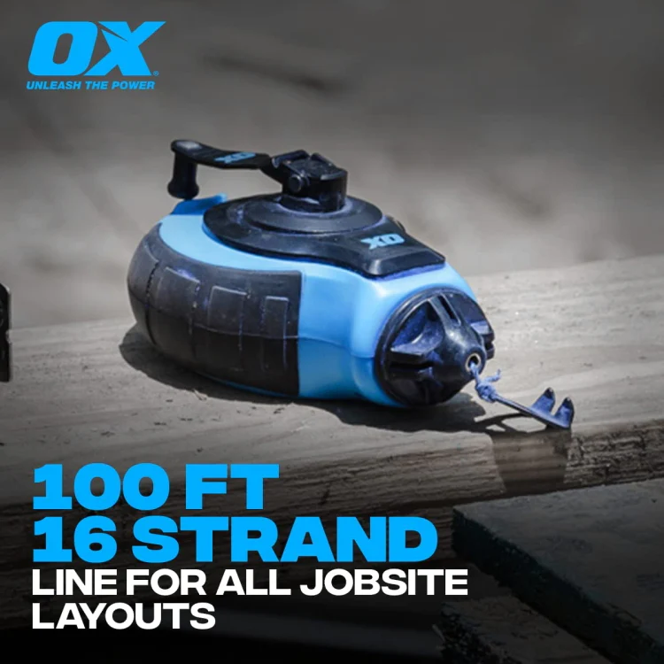 Ox Pro Heavy-Duty Thick Chalk Reel Line 100' 6-1 Ratio - Image 4