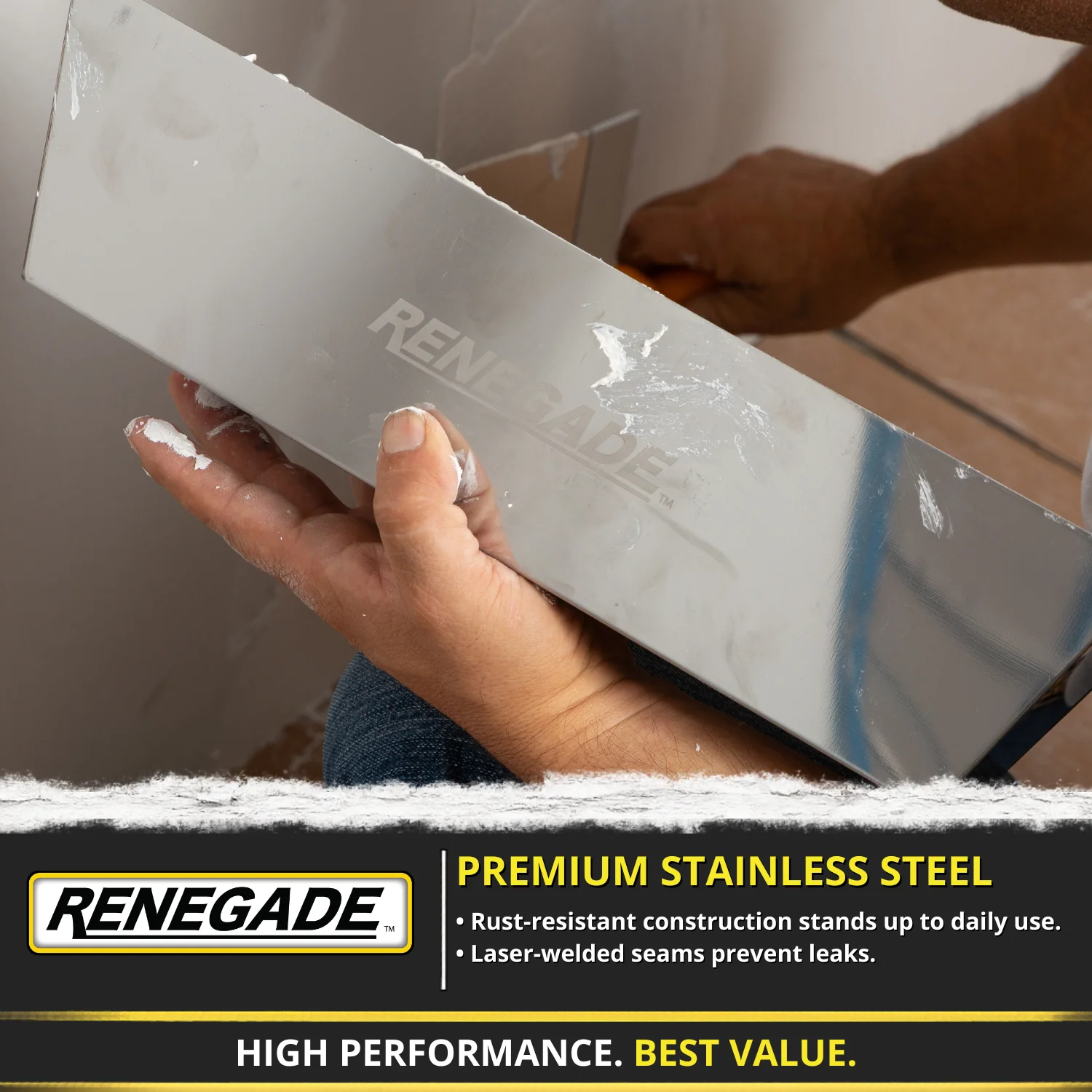 Renegade 12" Stainless Steel Mud Pan - Image 4