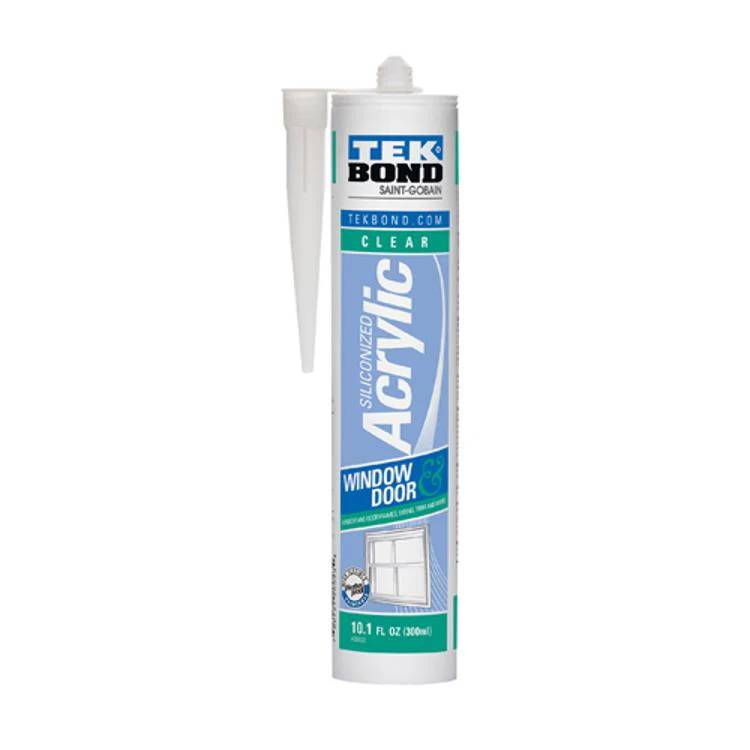 Tek Bond Silicone Acrylic Window and Door Clear Caulk- 10oz