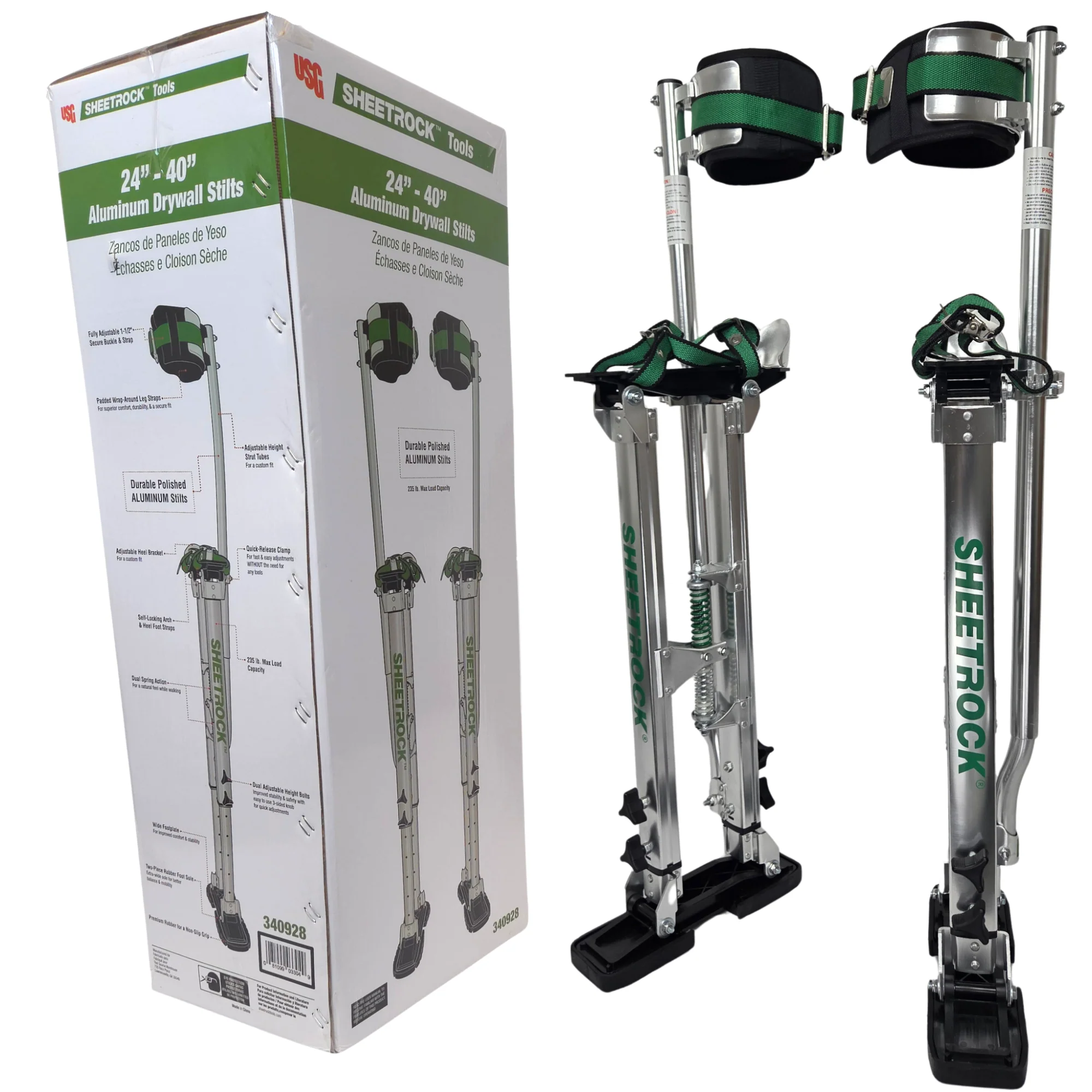 USG Sheetrock Aluminum Drywall Stilts – 24-40" - Image 3