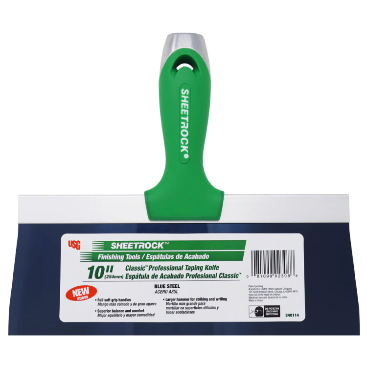 USG Sheetrock Tools 10" Classic Blue Steel Drywall Taping Knife