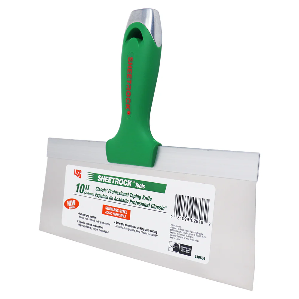 USG Sheetrock Tools 10" Classic Stainless Steel Drywall Taping Knife - Image 2
