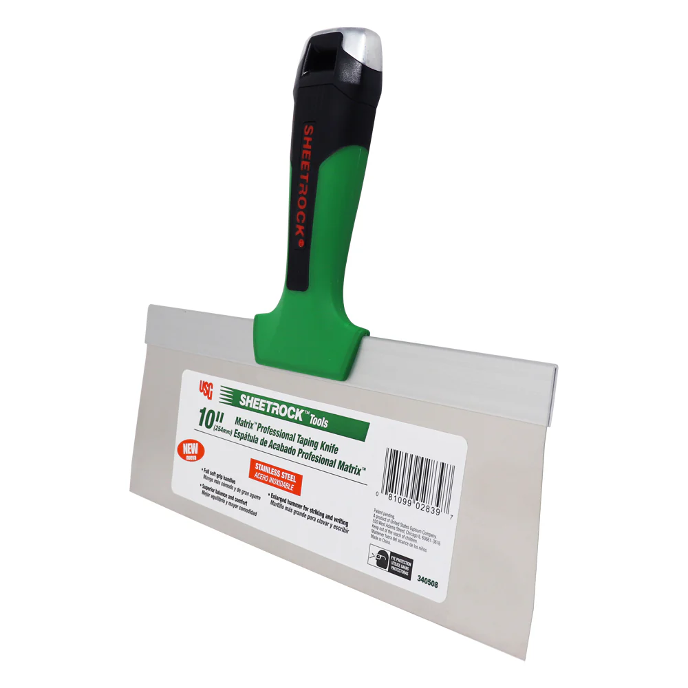 USG Sheetrock Tools 10” Matrix Stainless Steel Drywall Taping Knife - Image 2