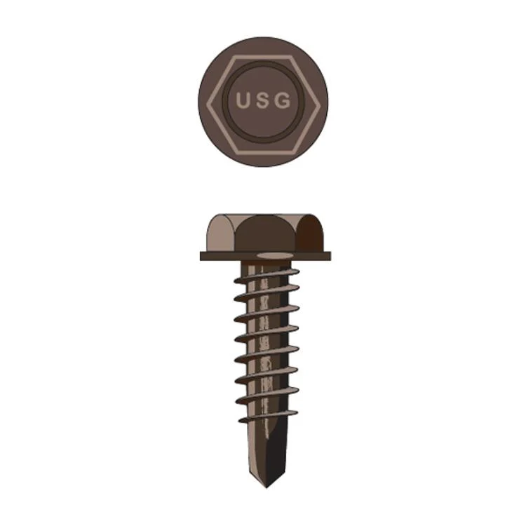 USG Sheetrock Tools #10 X 3/4" Hex Washer Head Self Drill Drywall Grey Phosphate Screw