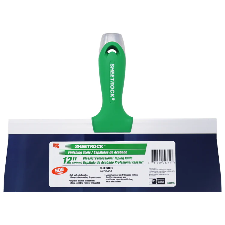 USG Sheetrock Tools 12" Classic Blue Steel Drywall Taping Knife