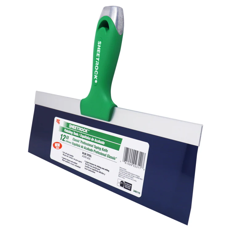 USG Sheetrock Tools 12" Classic Blue Steel Drywall Taping Knife - Image 2