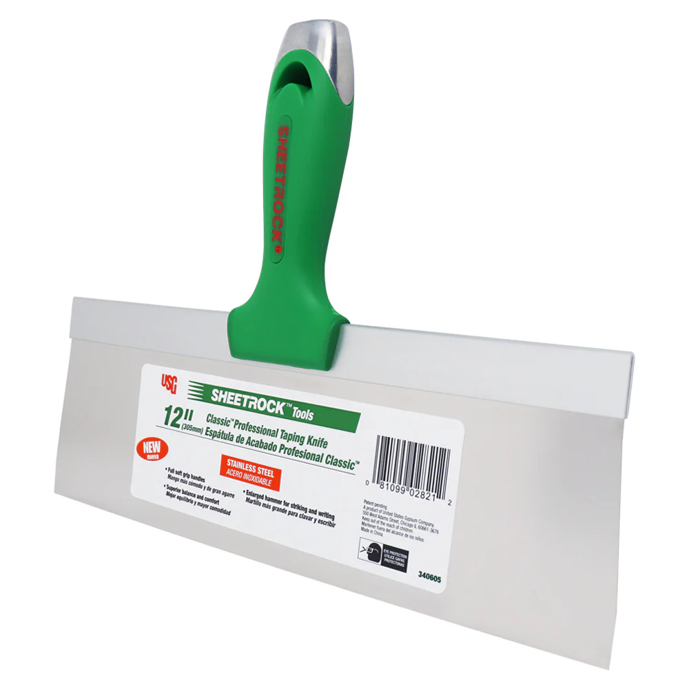 USG Sheetrock Tools 12" Classic Stainless Steel Drywall Taping Knife - Image 2