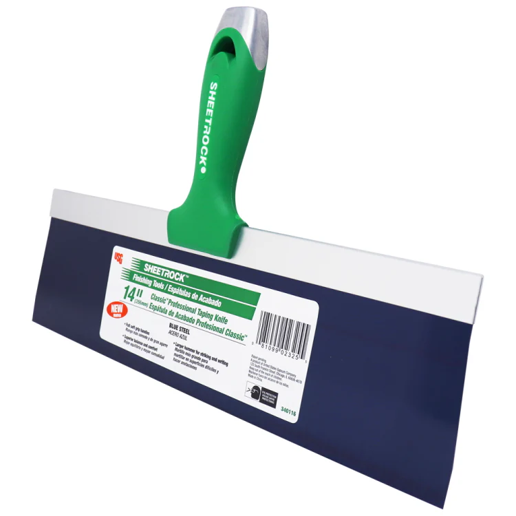USG Sheetrock Tools 14" Classic Blue Steel Drywall Taping Knife - Image 2