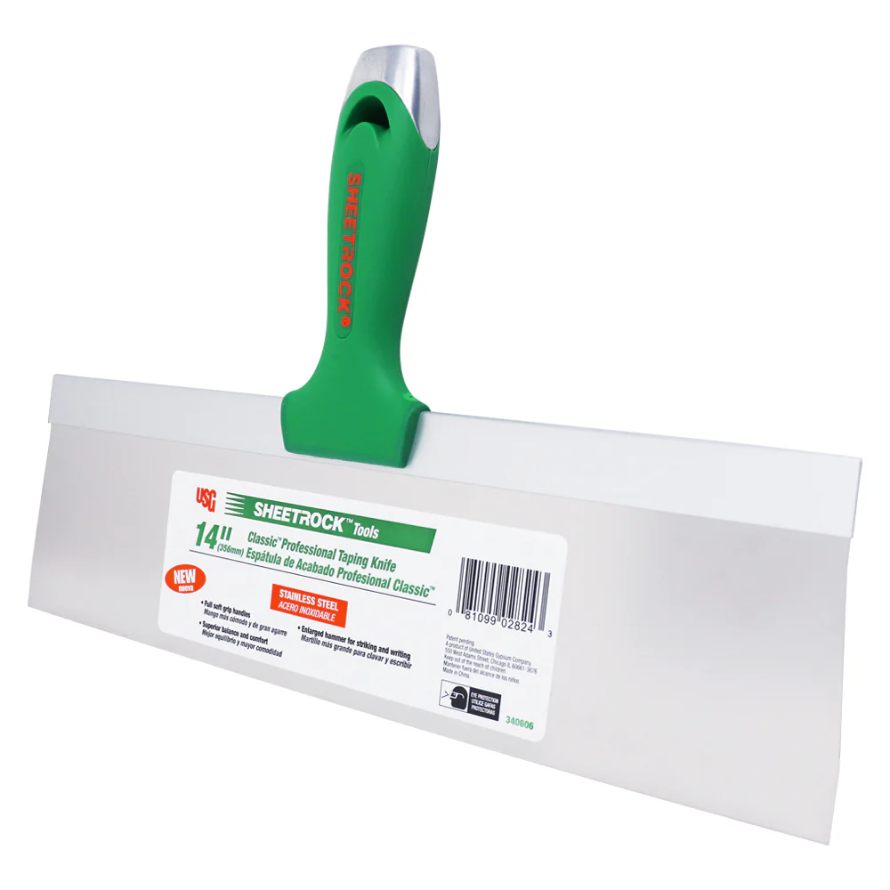 USG Sheetrock Tools 14" Classic Stainless Steel Drywall Taping Knife - Image 2