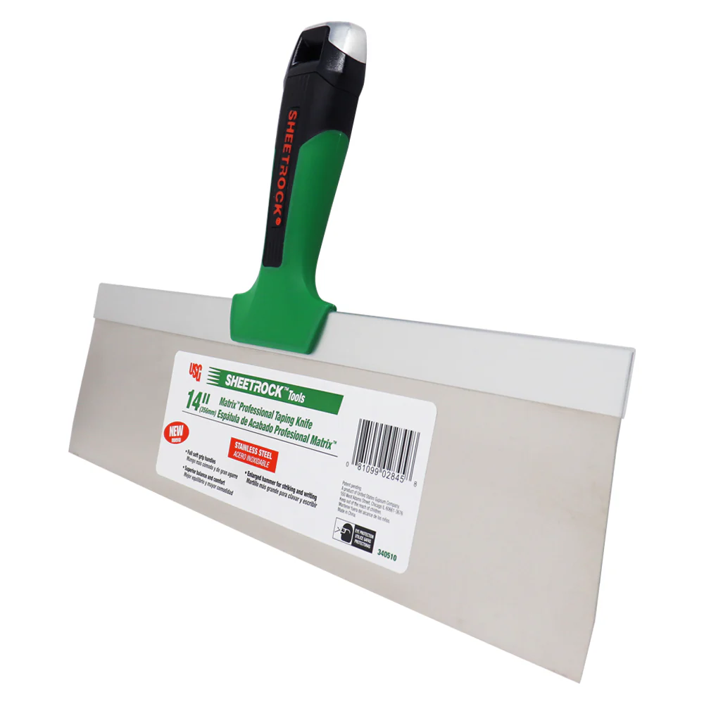 USG Sheetrock Tools 14” Matrix Stainless Steel Drywall Taping Knife - Image 2