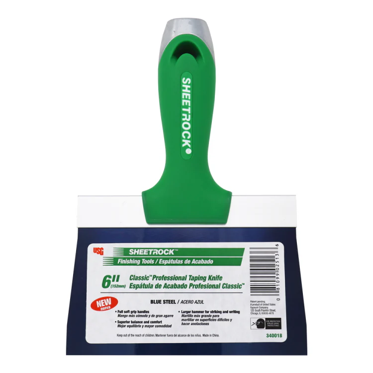 USG Sheetrock Tools 6” Classic Blue Steel Drywall Taping Knife