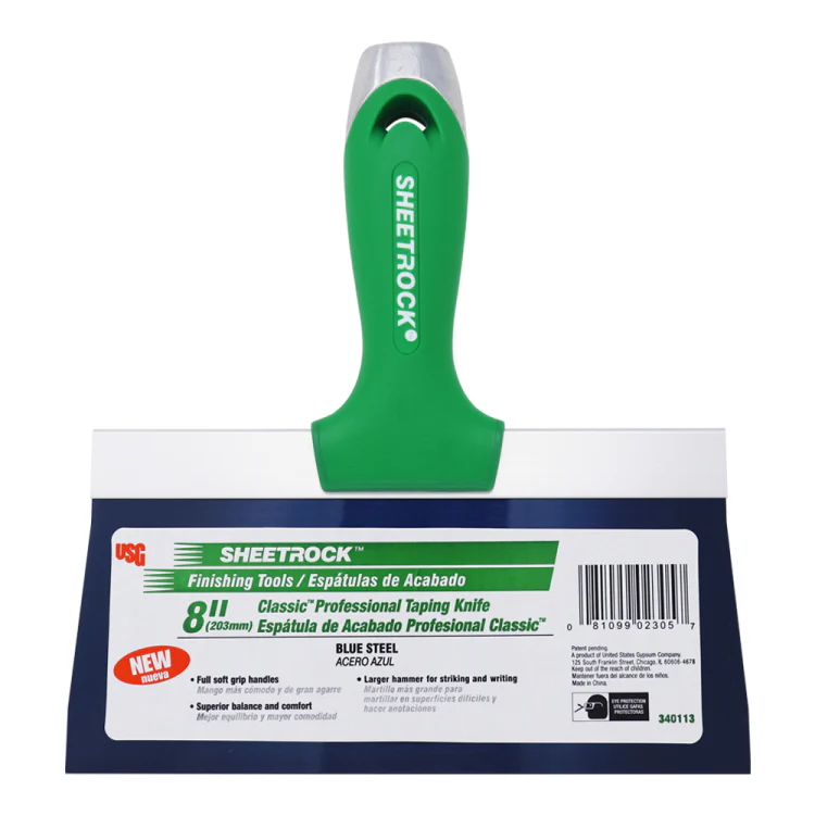 USG Sheetrock Tools 8” Classic Blue Steel Drywall Taping Knife