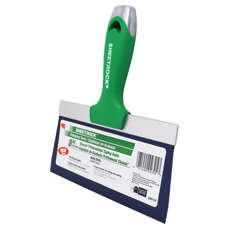 USG Sheetrock Tools 8” Classic Blue Steel Drywall Taping Knife - Image 2