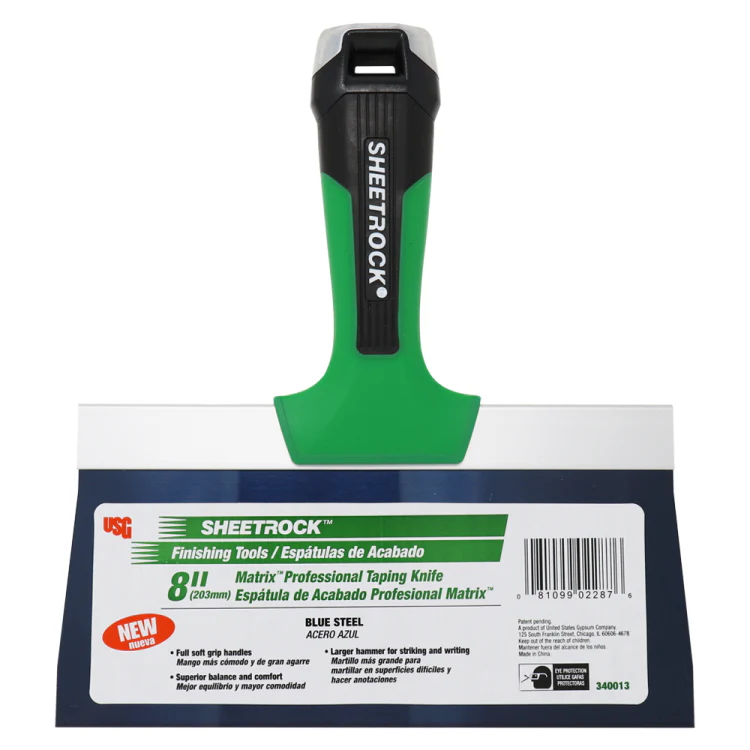 USG Sheetrock Tools 8” Matrix Blue Steel Drywall Taping Knife