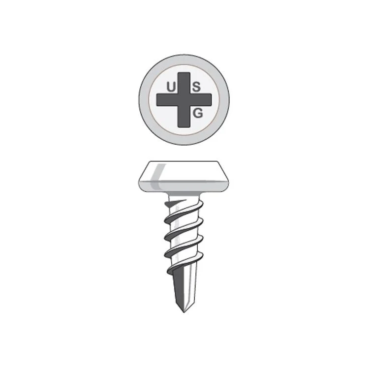 USG Sheetrock Tools #8 X 1/2" Pan Head, Zinc Plated Self Drill Drywall Screw