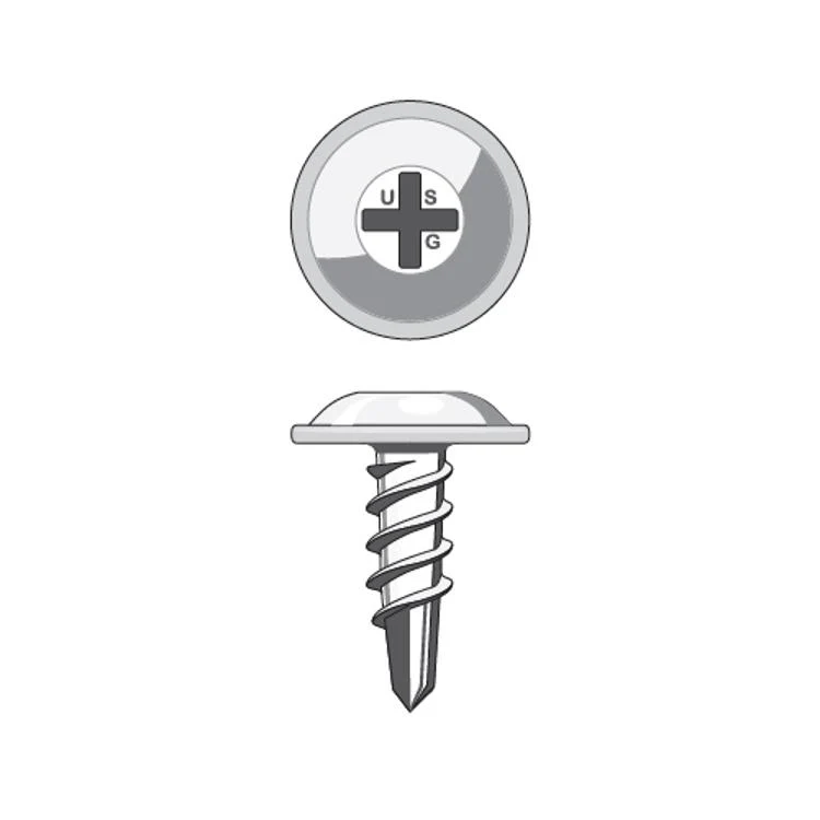 USG Sheetrock Tools #8 X 1/2" Wafer Head, Zinc Plated Self Drill Drywall Screw