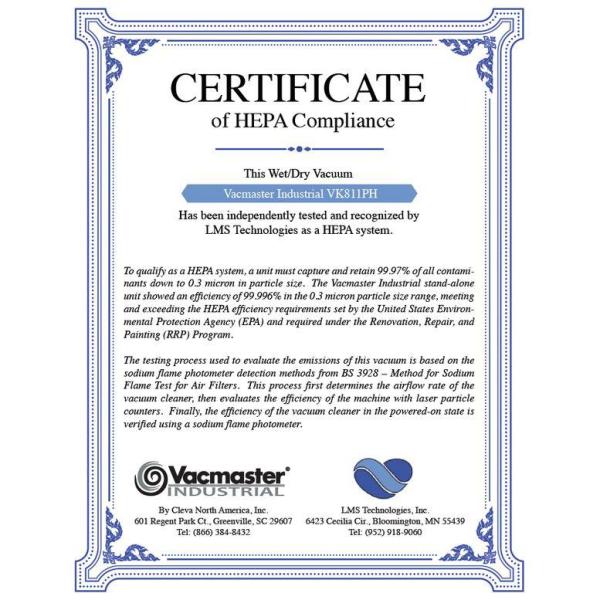 Vacmaster 8 Gallon HEPA Filtration Certified Vacuum - Image 5